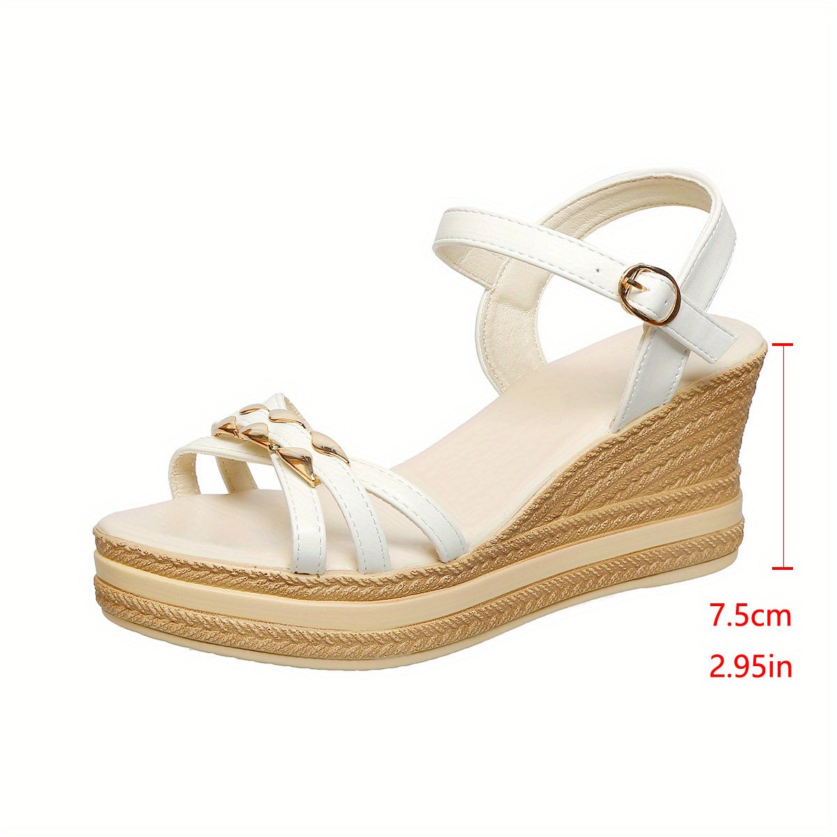 Sandalias de cuña blancas para mujer