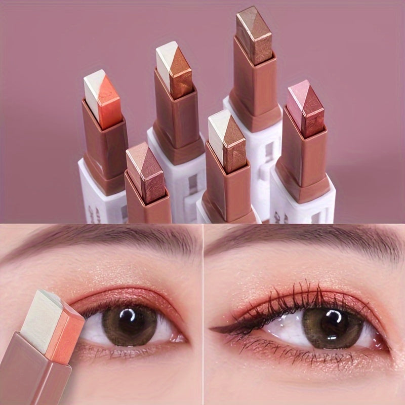 Juego de 6 sombras de ojos de doble color, con acabado perlado y mate, finas y brillantes, resistentes al agua y a la decoloración