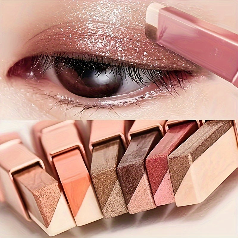 Juego de 6 sombras de ojos de doble color, con acabado perlado y mate, finas y brillantes, resistentes al agua y a la decoloración