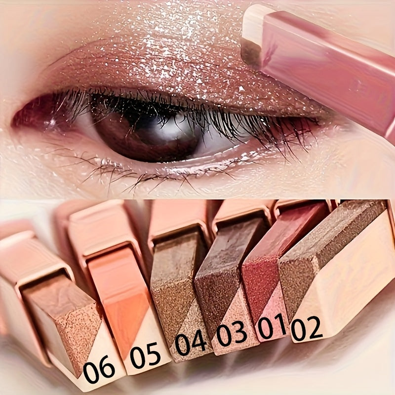 Juego de 6 sombras de ojos de doble color, con acabado perlado y mate, finas y brillantes, resistentes al agua y a la decoloración