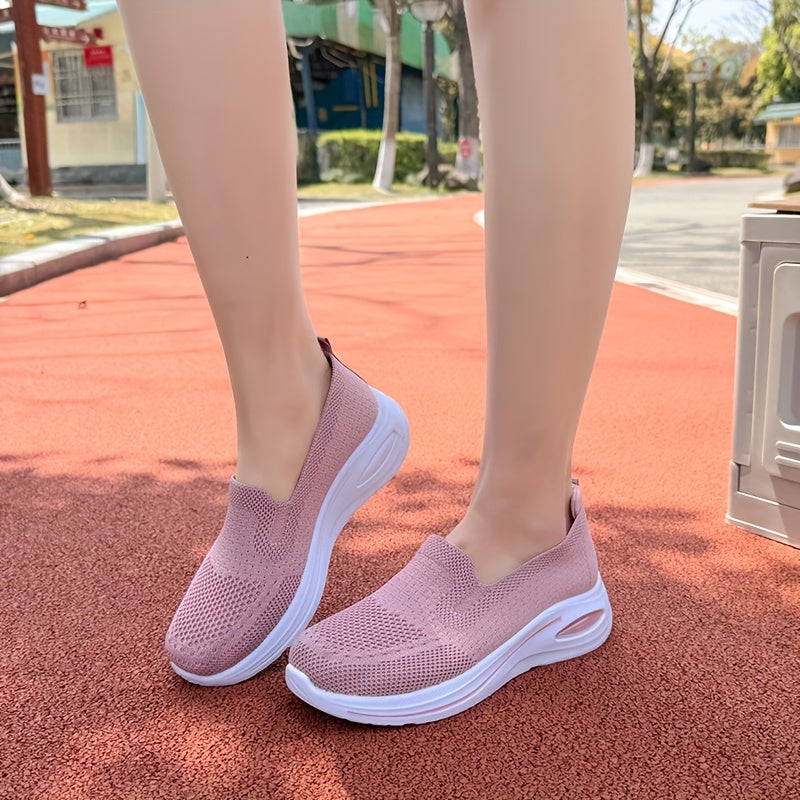 Zapatillas de punto transpirables sin cordones para mujer