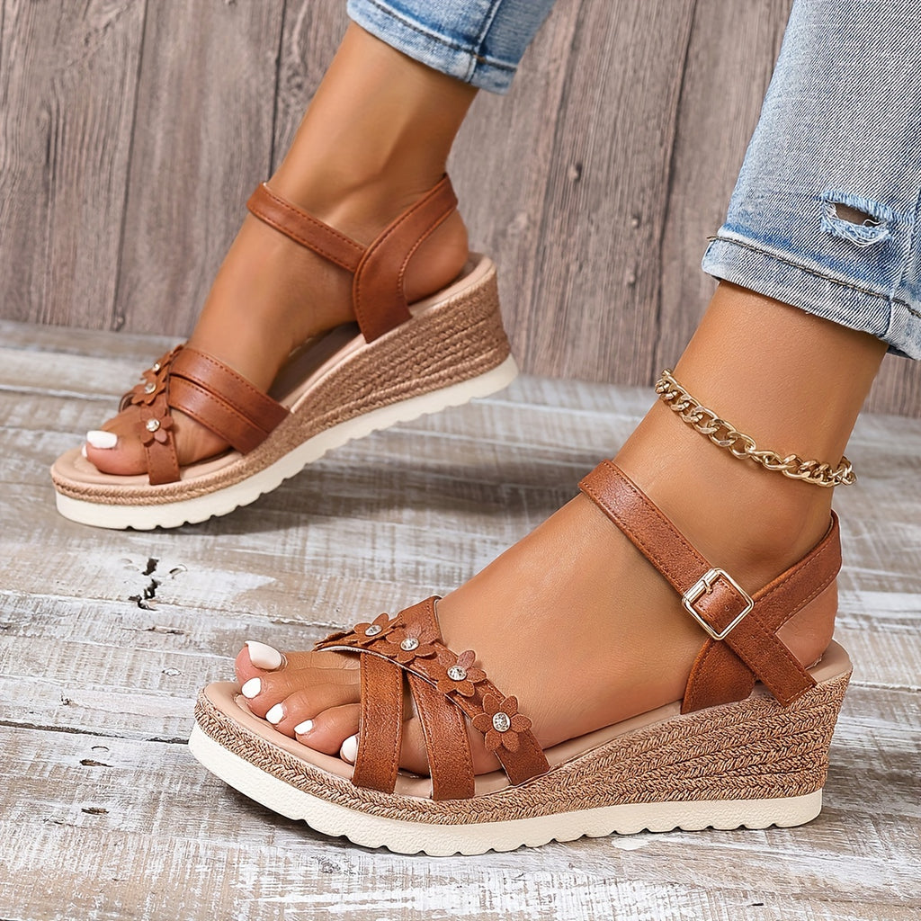Sandalias elegantes de color liso para mujer